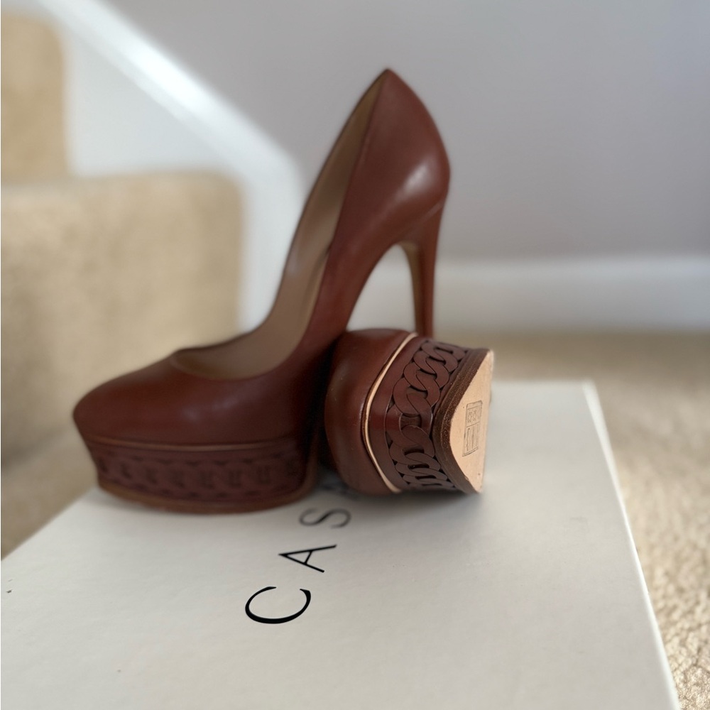 Casadei Brown Stiletto Platform Heels